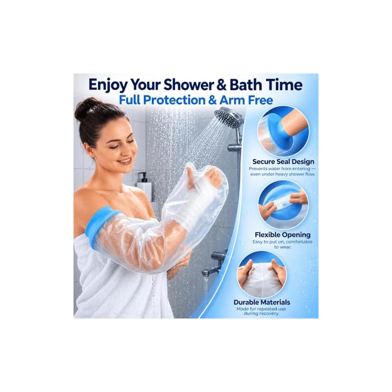 Waterproof Cast Cover for Shower Arm– Reusable Elastic Cast &