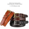 HJ-10 Men's Oil-Tanned Genuine Leather Dress Classic Belt 1-1/8"(30mm) Wide