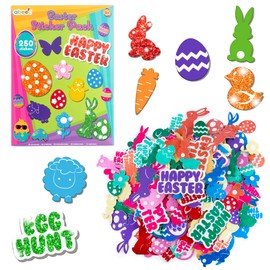 abeec Easter Stickers Pack | 250 Easter-Themed Stickers | Kids Craft Supplies | DIY Easter Card Making | Easter Bonnet Decorations | Cute Foam Stickers for Scrapbooking & Arts and Crafts Projects