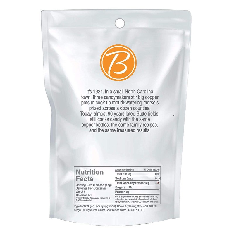 Butterfields Candy - Gourmet, Old-Fashioned GINGER Buds Hard Candy |
