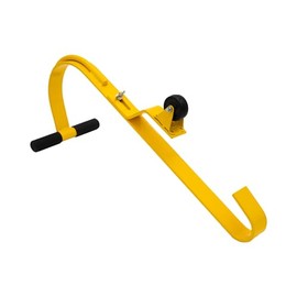 1 Single Zinc-Plated Steel Ladder Roof Hook with Wheel Replacement or Add-On (Buy 2 for Full Setup) Rubber Grip T-Bar for Damage Prevention Fast & Easy Roof Access (Yellow)
