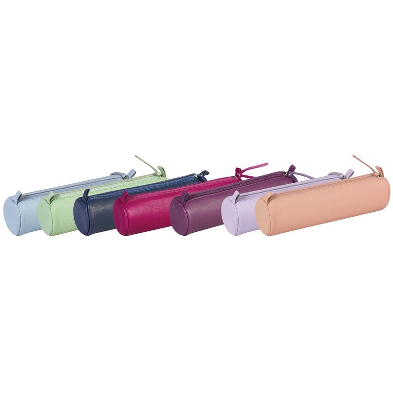 Clairefontaine - Ref 410149C - Coloured Leather Round Pencil Case