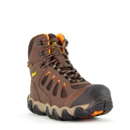 Thorogood Crosstrex 6” Waterproof Safety Toe Hiking Boots for Men - Breathable Premium Leather and Mesh with Comfort Insole and Athletic Traction Outsole; ASTM Rated, Brown/Orange - 8 M US