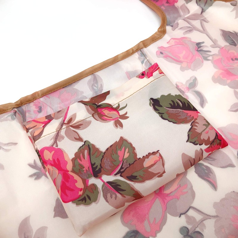 Wrapables Durable and Large Nylon Reusable Shopping Bag (Sunset Roses)