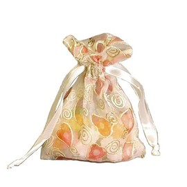 Paper Mart Hearts Printed Organza Bags 3 1/2" X 5" Christmas | Quantity: 30