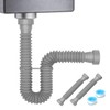 Cinsda Flexible Sink Drain Pipe, 1-1/2 P-trap with Adapter, Expandable