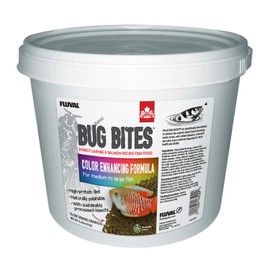 Fluval Bug Bites Color Enhancing Fish Food for Tropical Fish, Granules for Medium to Large Sized Fish, 4.4 lb., A6599, Brown