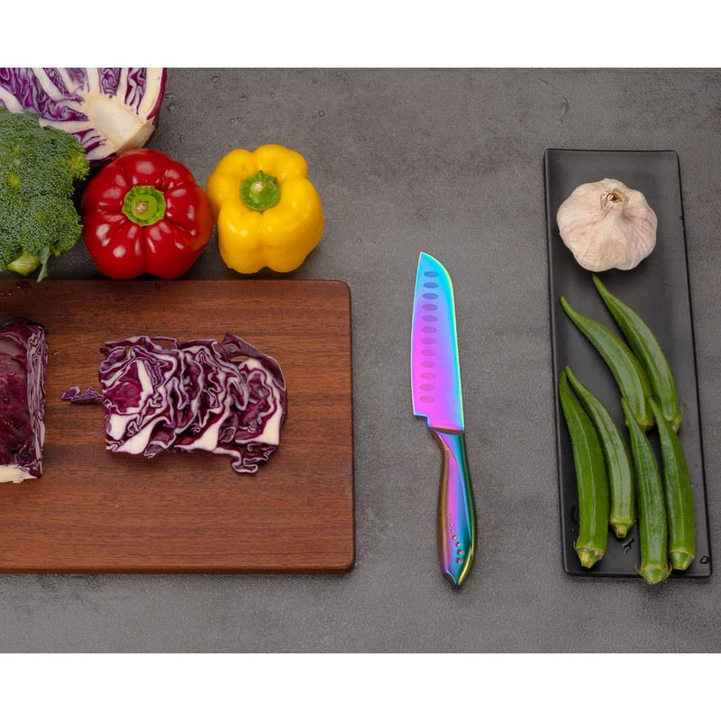 WELLSTAR Santoku Knife 5 Inch, Super Sharp German Steel Kitchen