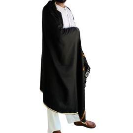 SHOPUKASA Men's Shawl Winter Scarf Shemagh Cashmere Feel Scarves Warm Soft Fashion Scarf for Men Gifts (Black)