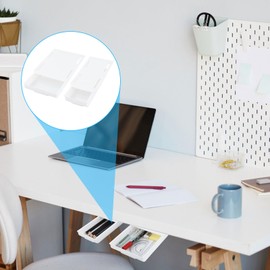 emperoch Schublade Unter Schreibtisch 2 Stück, Schubladen Organizer Aufbewahrungsbox, Selbstklebende Schubladen, Schreibtisch Organizer Weiße, Untertisch Selbstklebende Organizer für Büro, Schul