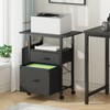 GYIIYUO 2 Drawer File Cabinet with 24'' Extended Desktop, Mobile