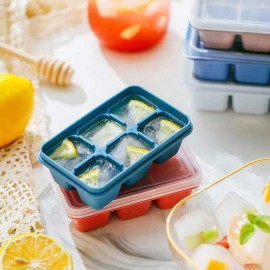 Generic Ice Cube Trays With Lids 3 Pack Mini Silicone Easy-Release and Flexible 6 Cubes