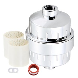 RTTWYYUU Shower Filter for Hard Water Two Replacement Cartridge High Output Shower Water Filter Silver Remove Chlorine and Fluoride(Silver)