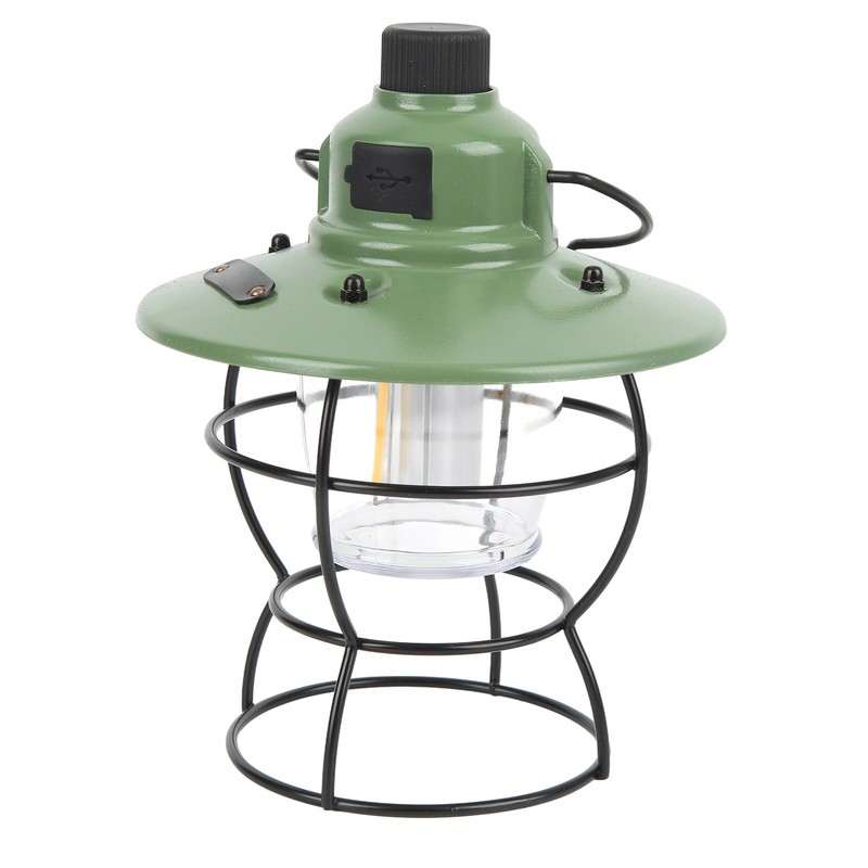 LED Camping Light Retro Style Rechargeable 3 Stepless Dimming Modes