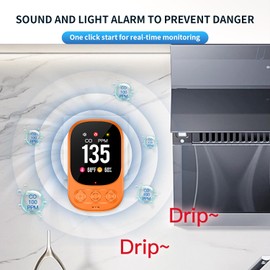 Gedsffati Plug in Carbon Monoxide Detector 3in1 CO Temperature Humidity Monitor with 2.1'' HD Screen & Indicator Visual&Audible Alarm for Home Travel Hotel RV (Orange)