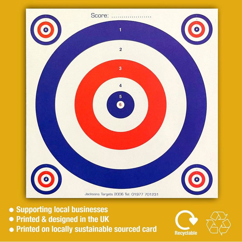50 CARD TARGETS Air Gun Pistol Rifle Pellet 14x14cm 300gsm
