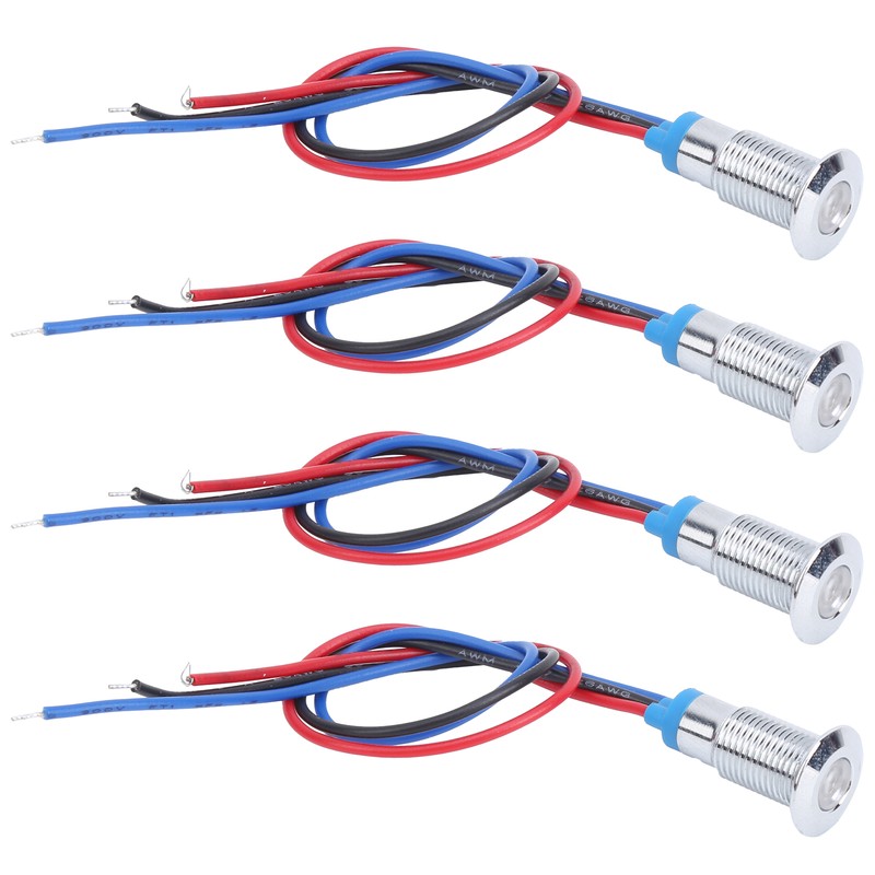 4 Sets PreWired Round LEDs Waterproof 2Color Signal Light Common
