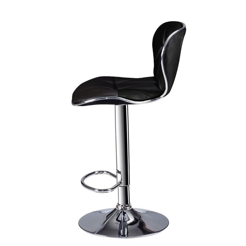 Poundex Bobkona Riggan Set of Two Adjustable PU bar Stool