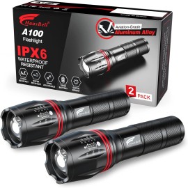 HAUSBELL A100 LED EDC Flashlights High Lumens,Bright, Zoomable, Waterproof, Powe