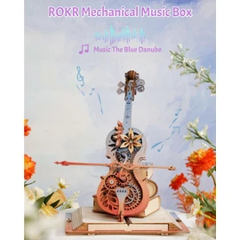 ROKR 3D Puzzles for Adults, Wooden Music Boxes-Cello, Model Kits for Adults, DIY Building Sets for Kids, Birthday Gifts Hobbies for Women Men