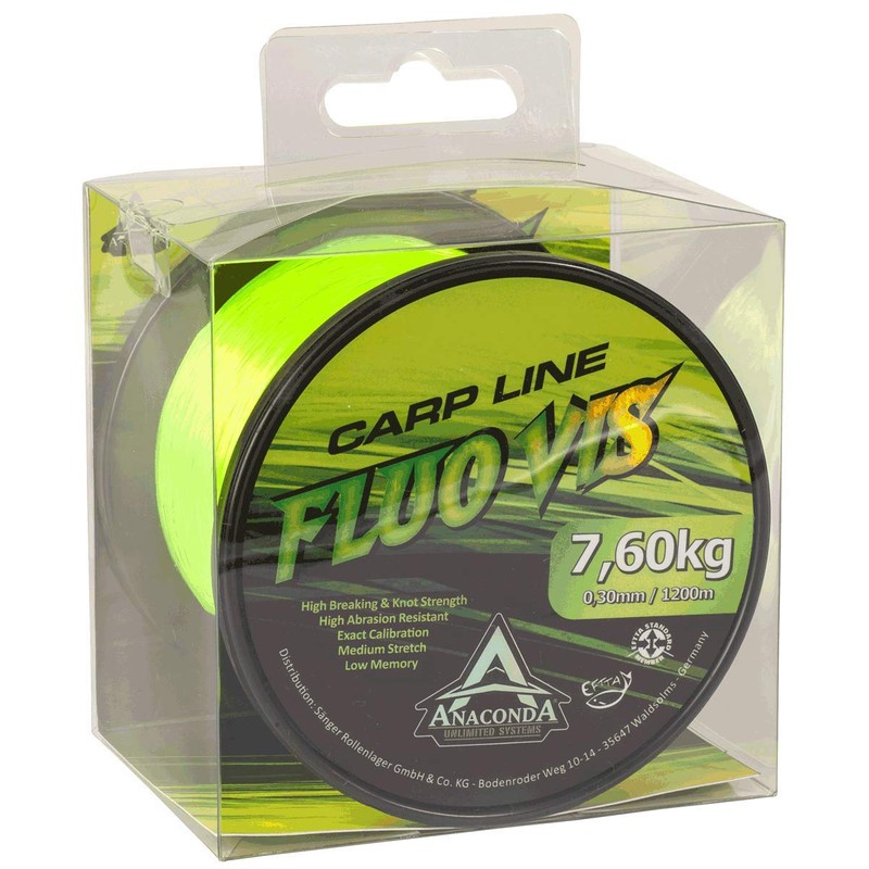 Anaconda Unisex - Adult Fluovis Green Carp Line 1,200m/0.28mm