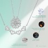 Collar Convertible Plata 925 Corazón Y Trébol De 4 Hojas