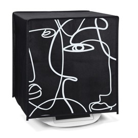 kwmobile Case Compatible with Thermomix TM5 / TM6 - Food Processor Cover - Black Cream Abstract Lines