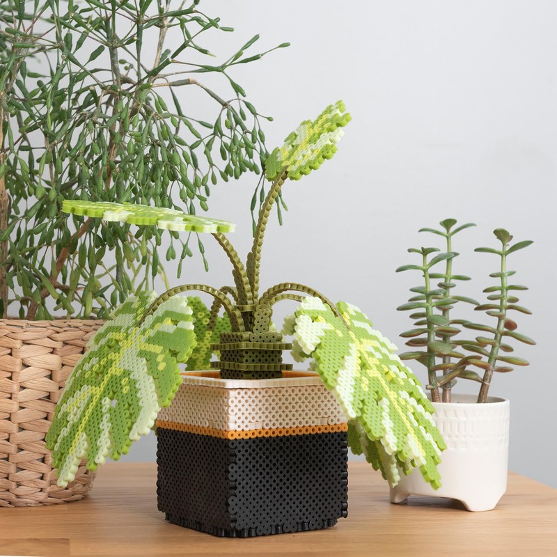 Perler 80-57234 Monstera Plant 3D Fused Bead Craft Activity Kit,