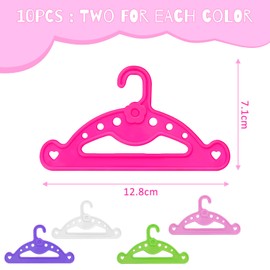Doll Clothes Hangers, Pack of 10 Clothes Hangers for Baby Born, Born Clothes Hangers, Non-Slip Dolls Hangers, Mini Clothes Hangers