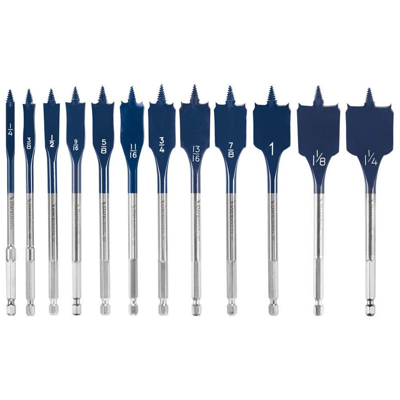 BOSCH DSB5012 12-Piece Assorted Set Daredevil Spade Bits, 1/4 in.