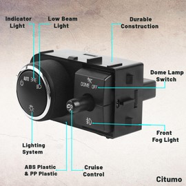25858705 Dimmer Dome Headlamp Headlight Switch 1527J 15096895 with Fog Light Wiring Harness Compatible with 2007-2013 Silverado Suburban Tahoe GMC Sierra Yukon XL