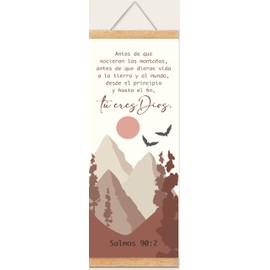 Pergaminos Cristianos con Diseos y Versculos de la Biblia; Decoracin de Pared para Nios y Adultos; Regalos Cristianos; 30Hx12W" (inches) (Pergamino 'T Eres Dios'; Salmos 90:2)