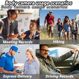 Eastfatkun 1080P HD Body Camera with 64GB Storage, 180° Rotating Lens, Magnetic Lanyard & Screen – Perfect for Law Enforcement, Riding, Outdoor Activities & Hiking