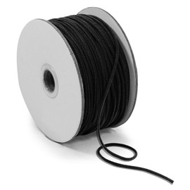 Trims by the Yard 1/8" Soft Knit Elastic Band, Premium Material, Durable Knitted Elastic Cord for Sewing, Easy to Use, Versatile Sewing Supplies, 100-Yard Cut, Black
