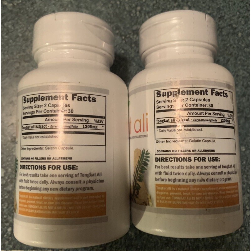 VHNutrition 2- Tongkat Extract 1200 mg 60 Capsules Hormone Support