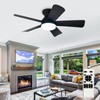 Depuley Modern Ceiling Fan with Light: 35-Inch Black Small Fans