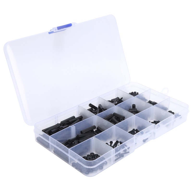 320pcs M2 Nylon Male to Female Hex Spacers Screw Nut
