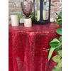 BTF Home Glitter Red Sequin Tablecloth,50x50 Inches Sparkle Red Table