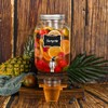 Eleganttime 1 Gallon Glass Drink Dispensers for Parties,2 Pack Beverage