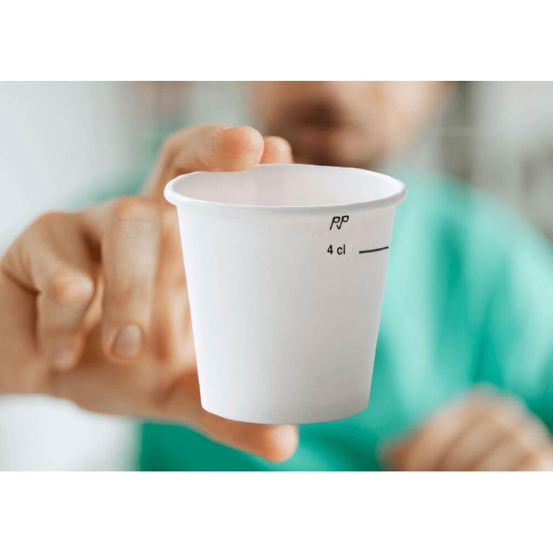 VEPATIM 120 Shot Cups Paper Cups White with Measuring Line