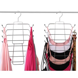 Aptech Tank Tops Camisole Clothes Hanger Closet Organizer for Metal Folding Space Saving Tank Tops, Cami, Bras, Bathing Suits, Belts, Ties (2 Pack)