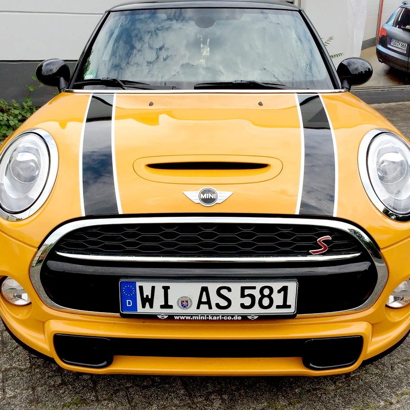 OYDDL bonnet sticker for Mini Cooper, racing stripes universal car