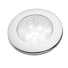 SEAFLO 3” Round LED Ceiling Courtesy Light - 12V, 1W, IP66 Waterproof, Interior Cabin/Exterior Light for RV & Boats Flush Mount, CE & RoHS Certified (Stainless Steel, Cool White:5500K-6300K)