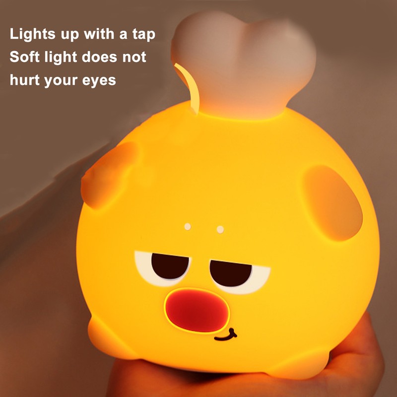 Silicone Night Light Cute Chicken Drumstick Shape USB Rechargeable Brightness