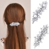 BetterJonny 2pcs Rhinestone Hair Clips Crystal Pearl Hair Barrette Flower
