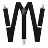 Black Y-Back Suspenders for Men and Women – Adjustable Polyester