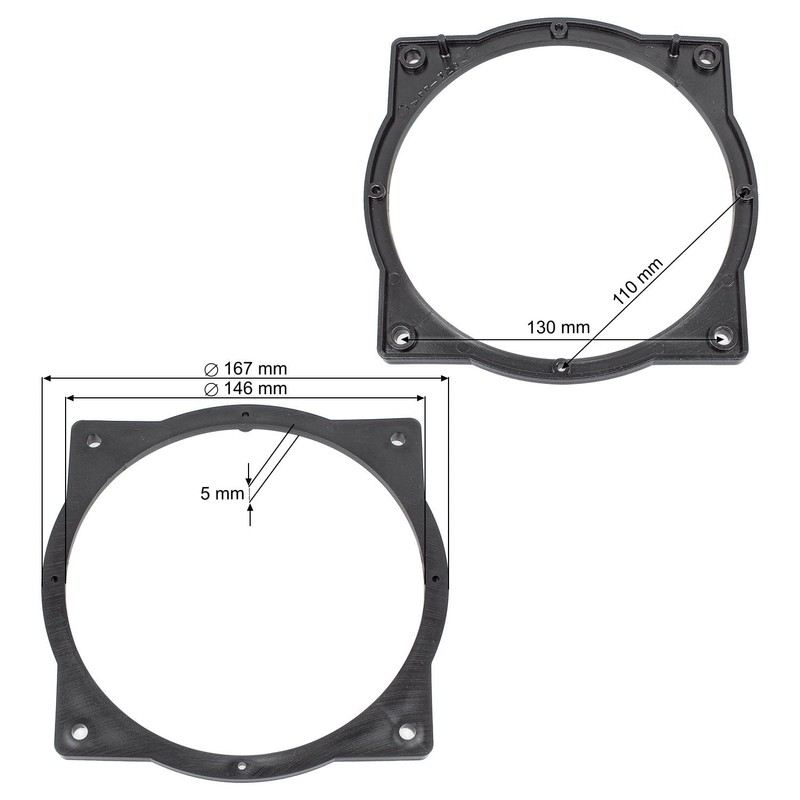 tomzz Audio 2819-004 Speaker Rings Adapter Brackets Compatible with Hyundai