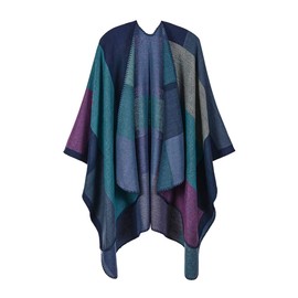 Anxingo Women's Poncho Cape Stylish Cloak Scarf Shawl Oversize Shawl Wrap for Women (Purple)