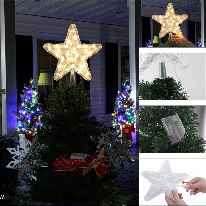 Nicecho Christmas Tree topper Star LED battery light up XMAS