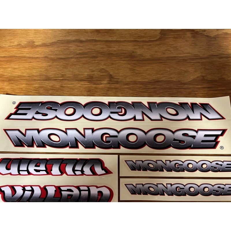 Mongoose OLD MID SCHOOL MONGOOSE VILLAIN COMPLETE STICKER DECAL SET